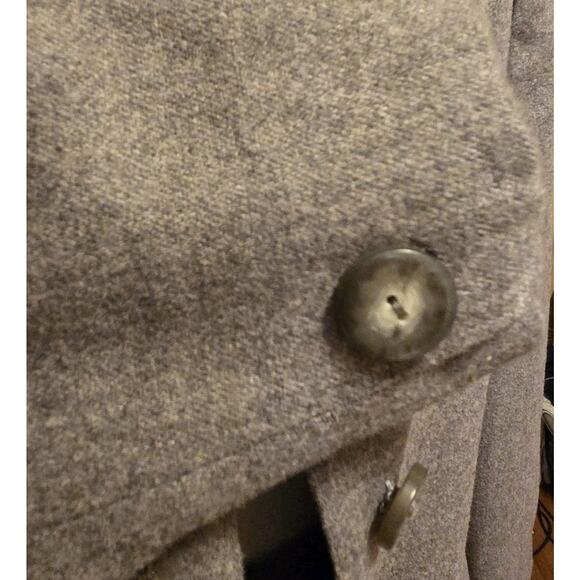 Vtg 80s Evan Picone Gray Career Collarless Suit Coat And Pleated Skirt Pockets - Picture 7 of 15